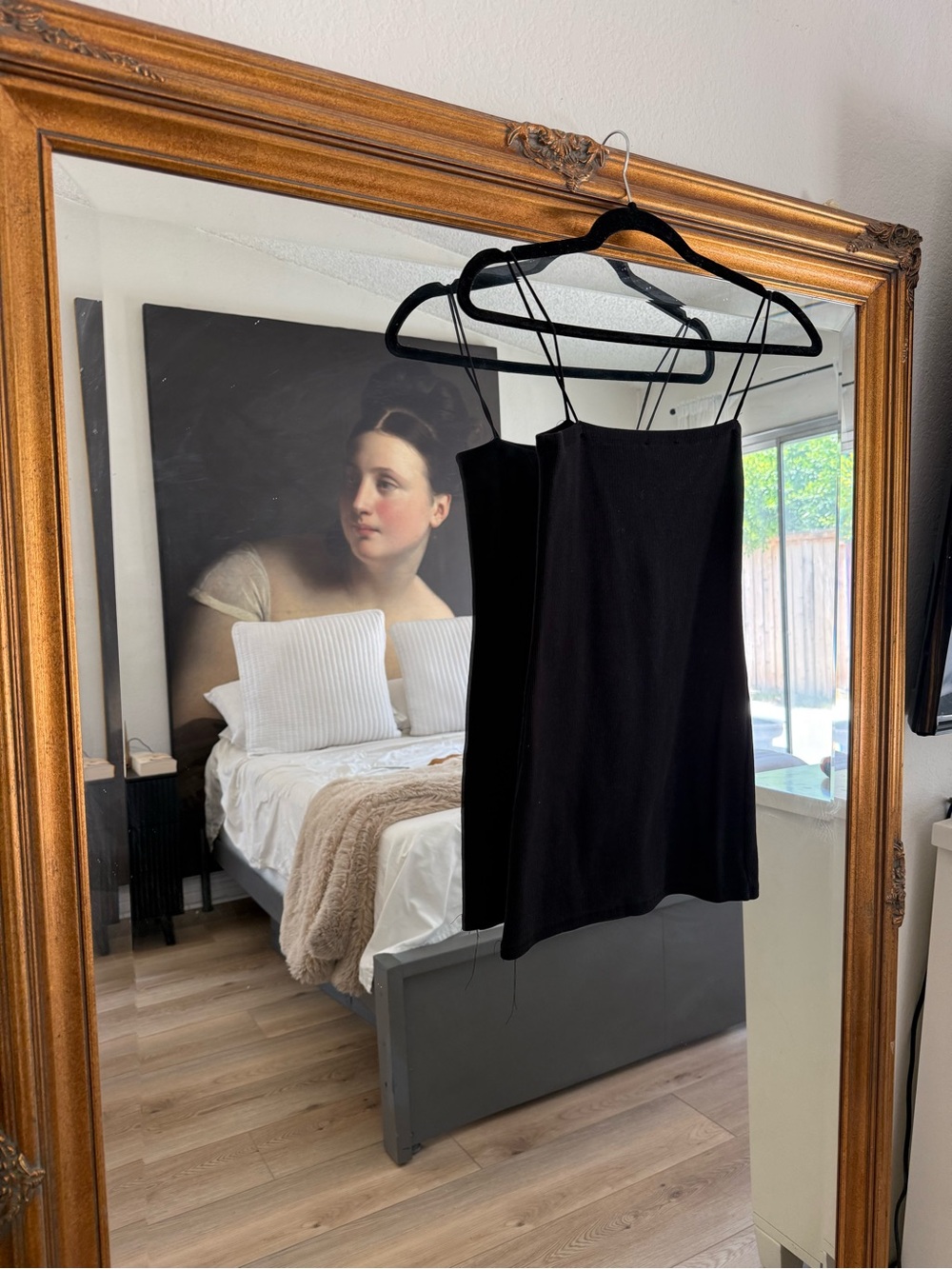 Black Mini Slip Dress with Spaghetti Straps